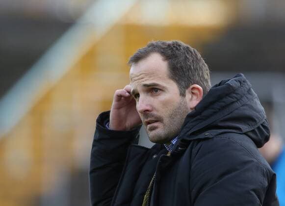 Manuel Baum (Trainer FC Augsburg II), erstes Spiel als Trainer beim FCA II, FC Augsburg II vs. 1. FC Nürnberg II, Endstand 2:2, 19. Spieltag, 14.11.2015