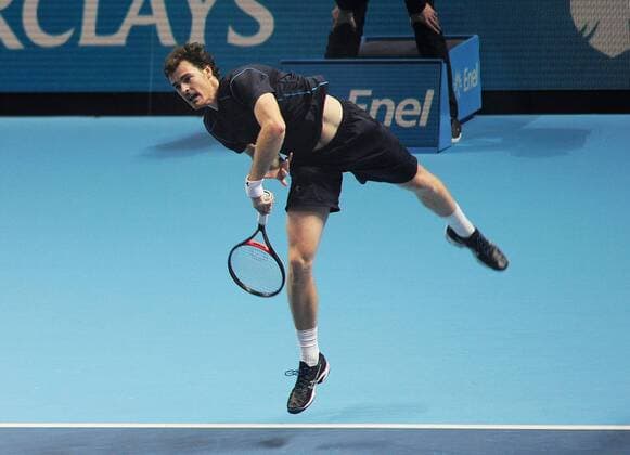 Tennis - 2015 ATP Tennis Herren World Tour Finals at The O2 - Day One Group :Ashe Smith :Mens Doubles : Jamie Murray (GBR) and John Peers (AUS) vs. Simone Bolelli and Fabio Fognini (Italy) Jamie Murray COLORSPORT ANDREW COWIE 
