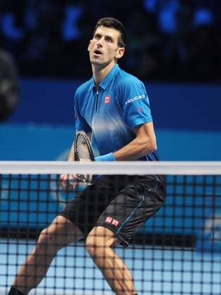 Tennis - 2015 ATP Tennis Herren World Tour Finals at The O2 - Day One Group : Stan Smith : Mens singles : Novak Djokovic (Serb) vs. Kai Nishikori (Jap) COLORSPORT ANDREW COWIE 