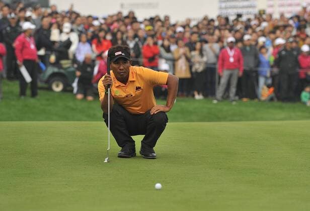 Nov. 15, 2015 - Shanghai, People s Republic of China - THONGCHAI JAIDEE of Thailand during the round 4 of the BMW Masters at Lake Malaren Golf Club in Shanghai. Golf 2015 - Shanghai Masters - Day 4  - ZUMAm119