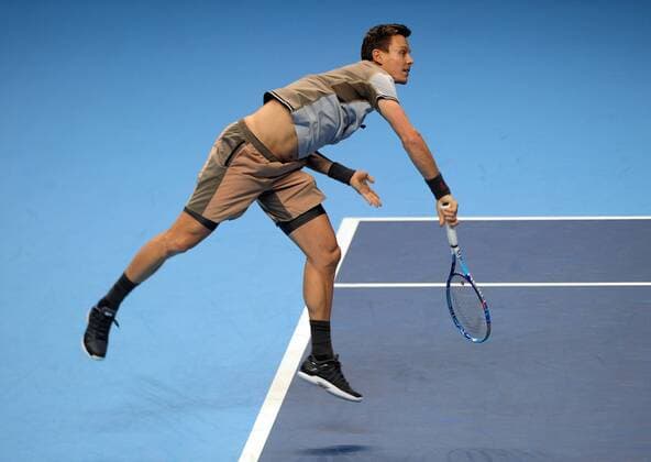 Tennis - 2015 ATP Tennis Herren World Tour Finals at The O2 - Day One Group : Stan Smith : Mens singles : Roger Federer (Sui) vs. Tomas Berdych (Cze) Tomas Berdych COLORSPORT ANDREW COWIE 