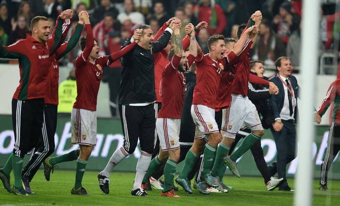 Fotball , 15. november 2014 , Play-off , Hungary - Norway EURO 2016 - Qualification: play-off 2 Hungary -Norway 2-0 jubel Ungarn 