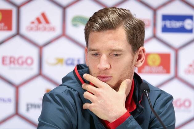 - BRUSSELS, BELGIUM: Belgium s Jan Vertonghen pictured during a press conference PK Pressekonferenz of the Red Devils, the Belgian national soccer team, Monday 16 November 2015, in Brussels. Tomorrow the Devils are playing Spain in preparation of the Euro2016 European Championships. BRUNOxFAHY  x04741237x