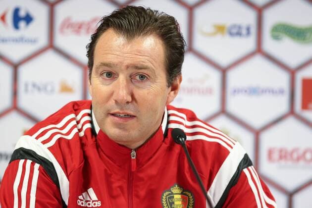 - BRUSSELS, BELGIUM: Belgium s head coach Marc Wilmots pictured during a press conference PK Pressekonferenz of the Red Devils, the Belgian national soccer team, Monday 16 November 2015, in Brussels. Tomorrow the Devils are playing Spain in preparation of the Euro2016 European Championships. BRUNOxFAHY  x04741248x