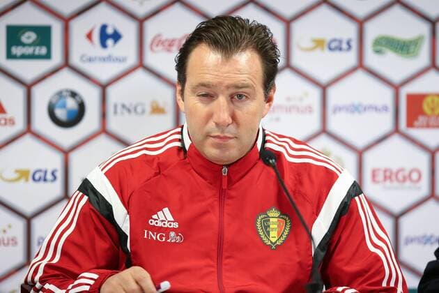 - BRUSSELS, BELGIUM: Belgium s head coach Marc Wilmots pictured during a press conference PK Pressekonferenz of the Red Devils, the Belgian national soccer team, Monday 16 November 2015, in Brussels. Tomorrow the Devils are playing Spain in preparation of the Euro2016 European Championships. BRUNOxFAHY  x04741251x