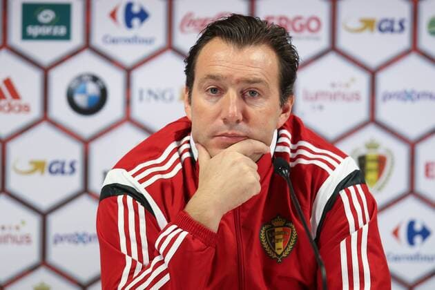 - BRUSSELS, BELGIUM: Belgium s head coach Marc Wilmots pictured during a press conference PK Pressekonferenz of the Red Devils, the Belgian national soccer team, Monday 16 November 2015, in Brussels. Tomorrow the Devils are playing Spain in preparation of the Euro2016 European Championships. BRUNOxFAHY  x04741245x