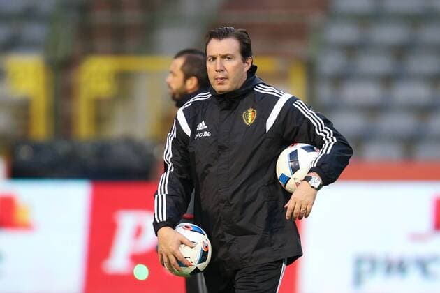 - BRUSSELS, BELGIUM: Belgium s head coach Marc Wilmots pictured during a training session of the Red Devils, the Belgian national soccer team, Monday 16 November 2015, in Brussels. Tomorrow the Devils are playing Spain in preparation of the Euro2016 European Championships. BRUNOxFAHY  x04741312x