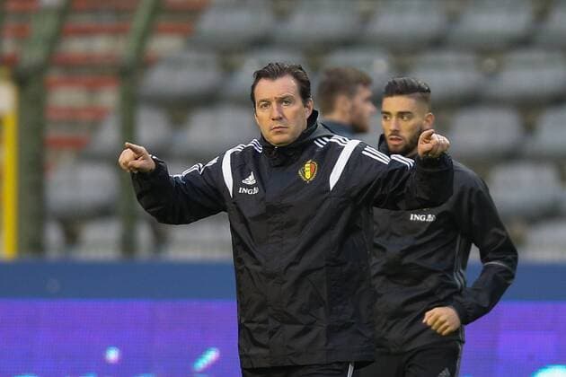 - BRUSSELS, BELGIUM: Belgium s head coach Marc Wilmots pictured during a training session of the Red Devils, the Belgian national soccer team, Monday 16 November 2015, in Brussels. Tomorrow the Devils are playing Spain in preparation of the Euro2016 European Championships. BRUNOxFAHY  x04741318x