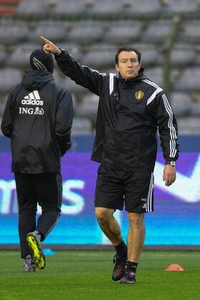 - BRUSSELS, BELGIUM: Belgium s head coach Marc Wilmots pictured during a training session of the Red Devils, the Belgian national soccer team, Monday 16 November 2015, in Brussels. Tomorrow the Devils are playing Spain in preparation of the Euro2016 European Championships. BRUNOxFAHY  x04741320x