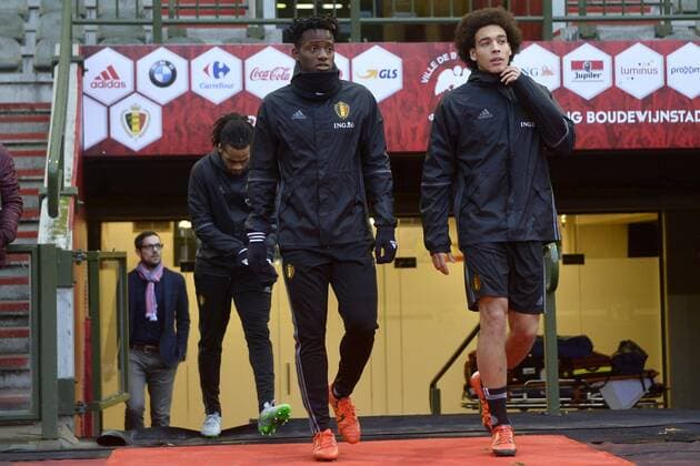 Batshuayi Michy forward of Belgium and Witsel Axel FOOTBALL : Entrainement Equipe Belgique - Bruxelles - 16 11 2015 PhotoNews Panoramic 