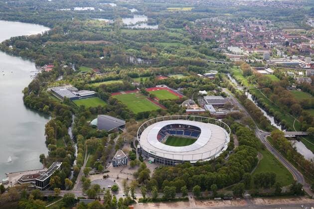 Hannover, Luftaufnahme,HDI Arena - Hannover 96, 01.05.2015, Foto: Rainer Droese