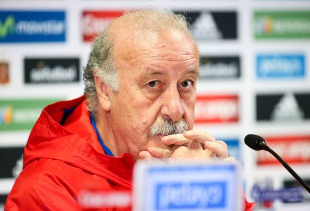 Fußball, PK Nationalteam Spanien - BRUSSELS, BELGIUM: Spain s head coach Vicente del Bosque pictured during a press conference PK Pressekonferenz of the Spanish national soccer team, Monday 16 November 2015, in Brussels. Tomorrow Spain is playing the Red Devils, the Belgian national soccer team, in preparation of the Euro2016 European Championships. VIRGINIExLEFOUR  x04741425x
