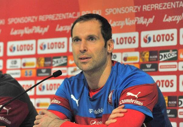 Czech goalkeeper Petr Cech speaks during the press conference PK Pressekonferenz before the friendly soccer match between Czech Republic and Poland in Wroclaw, Poland, November 16, 2015. (CTKxPhoto DavidxSvab) CTKPhotoP201511161031701  svd