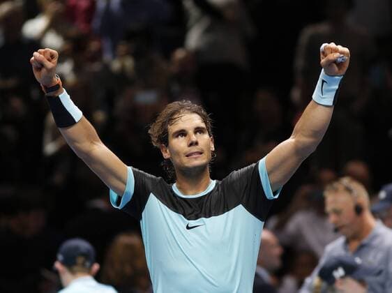 16.11.2015 the O2 London, England. ATP Tennis Herren Tennis Tour Finals Day 2.Rafael Nadal (ESP) defeats Stanislas Wawrinka (SUI) by a score 6-3, 6-2 during the Day Two Barclays ATP World Tour Finals from the O2 Arena xHongboxChenx  ActionPlus11682343