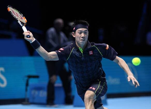 TENNIS - ATP Tennis Herren World Tour Finals 2015 LONDON,ENGLAND,17.NOV.15 - TENNIS - ATP World Tour, World Tour Finals 2015. Image shows Kei Nishikori (JPN). GEPAxpictures xAlanxGrieves