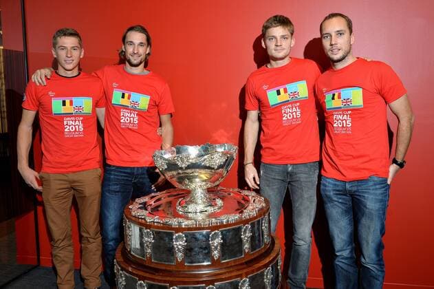 - BRUSSELS, BELGIUM: Belgian Kimmer Coppejans, Belgian Ruben Bemelmans, Belgian David Goffin and Belgian Steve Darcis pictured after a press conference PK Pressekonferenz ahead of the Davis Cup World Group final between Belgium and Great Britain, Tuesday 17 November 2015, in Brussels. The final will be played from 27 to 29 November 2015 in Gent Flanders Expo. DAVIDxSTOCKMAN  x04741610x