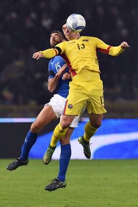 Andrea Barzagli Italia, Claudiu Keseru Romania Bologna 17-11-2015 Stadio Dall Ara Football Calcio 2015 2016 Italia - Romania Amichevole Italy - Romania Friendly match andreaxstaccioli