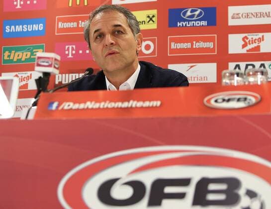 SOCCER - AUT vs SUI, friendly match VIENNA,AUSTRIA,18.NOV.15 - SOCCER - OEFB international match Länderspiel Austria vs Switzerland, press conference PK Pressekonferenz of team AUT. Image shows head coach Marcel Koller (AUT). GEPAxpictures xChristianxOrt