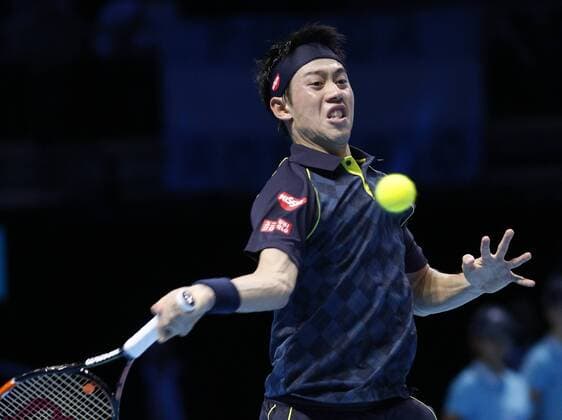 19.11.2015 the O2 London, England. ATP Tennis Herren Tour Finals Day 5. Roger Federer (SUI) defeats Kei Nishikori (JPN) by a score of 7-5, 4-6,6-4 xHongboxChenx  ActionPlus11682838