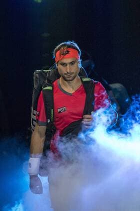 20.11.2015. The O2, London, England. ATP Tennis Herren Tennis Tour Finals. Day 6. David Ferrer (ESP) 7 enters the arena for his match against Rafael Nadal (ESP) 5 . Nadal won the match 7-6, 6-3, 6-4. xStephenxBartholomewx  ActionPlus11682992