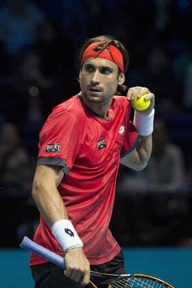 20.11.2015. The O2, London, England. ATP Tennis Herren Tennis Tour Finals. Day 6. David Ferrer (ESP) 7 in action in his match against Rafael Nadal (ESP) 5 . Nadal won the match 7-6, 6-3, 6-4. xStephenxBartholomewx  ActionPlus11683002