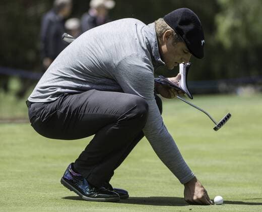 Nov. 21, 2015 - Melbourne, Victoria, Australia - Bryson DeChambeau (AM) of the United States addresses his ball on the third green during day 3 of the 2015 Australian Masters at Huntingdale Golf Club in Melbourne, Australia. Golf 2015 - Australian Masters Day 3 - ZUMAk106