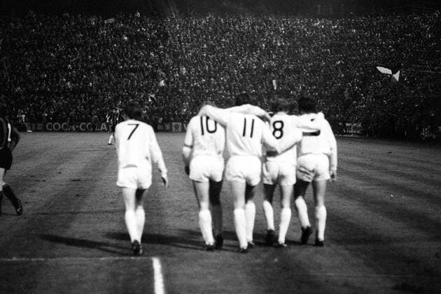 Fußball, Europapokal der Landesmeister 1971 1972, Borussia Mönchengladbach - Inter Mailand 7-1 Torjubel Borussia Mönchengladbach