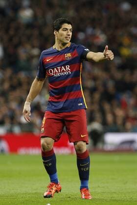 Barcelona s Luis Suarez during 2015-16 La Liga match between Real Madrid and Barcelona at Santiago Bernabeu stadium in Madrid, Spain. November 21, 2015.  (20151121014)