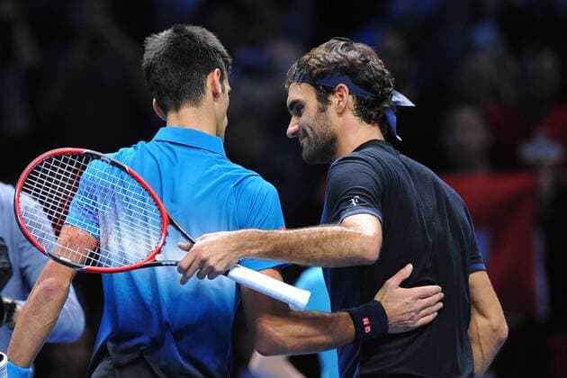 Novak Djokovic (Ser) def Roger Federer (Sui) TENNIS : ATP Tennis Herren WORLD TOUR FINALS 2015 - 22 11 2015 TennisMagazine Panoramic 