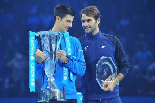 Novak Djokovic (Ser) def Roger Federer (Sui) TENNIS : ATP Tennis Herren WORLD TOUR FINALS 2015 - 22 11 2015 TennisMagazine Panoramic 