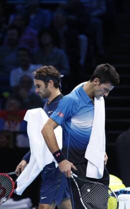 22.11.2015 the O2 London, England. ATP Tennis Herren Tour Finals Day 8. Novak Djokovic (SRB) defeats Roger Federer (SUI) in his men s singles Final match by a score of 6-3, 6-4 during Day Eight Barclays ATP World Tour Finals from the O2 Arena xHongboxChenx  ActionPlus11683891