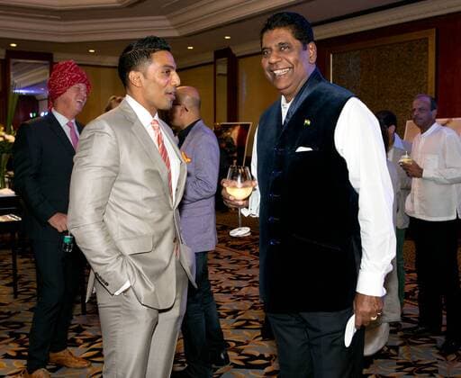 Champions Tennis League 2015, Players Party, Vijay Amritraj und sein Sohn Prakash Amritraj Tennis - Champions Tennis League 2015 - - - Mumbai - Maharashtra - India - 23 November 2015.