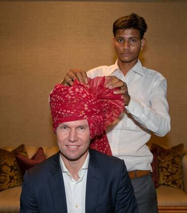 Champions Tennis League 2015, Players Party, Rainer Schuettler kommt einen Turban Tennis - Champions Tennis League 2015 - - - Mumbai - Maharashtra - India - 23 November 2015.