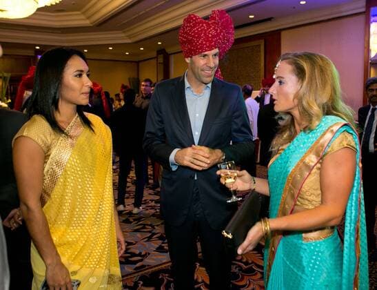 Champions Tennis League 2015, Players Party,L-R. Heather Watson, Greg Rusedski and Emily Webley-Smith, Tennis - Champions Tennis League 2015 - - - Mumbai - Maharashtra - India - 23 November 2015.