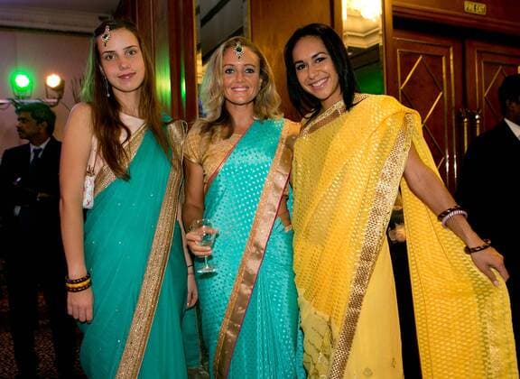 Champions Tennis League 2015, Players Party, L-R. Anastasia Vasilyeva ,Emily Webley-Smith and Heather Watson Tennis - Champions Tennis League 2015 - - - Mumbai - Maharashtra - India - 23 November 2015.