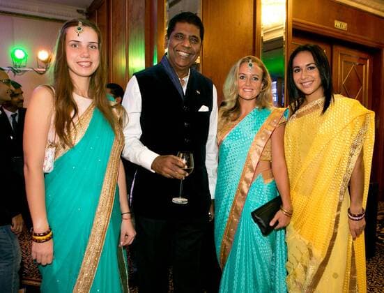 Champions Tennis League 2015, Players Party,,Anastasia Vasilyeva ,Vijay Amritraj,Emily Webley-Smith and Heather Watson, Tennis - Champions Tennis League 2015 - - - Mumbai - Maharashtra - India - 23 November 2015.