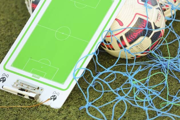 Symbolbild, Illustration, Fussball Taktikboard Tornetz eines Trainers in Wien, Oesterreich am 16.11.2015