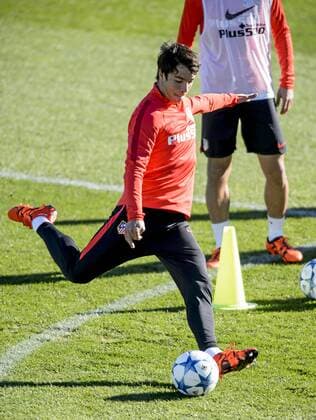 UEFA Champions League 2015 2016 - Atletico Madrid training session. In this picture, Oliver and Torres. xDIEGOxGxSOUTOx 