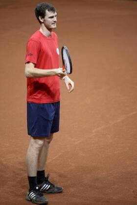 - GENT, BELGIUM: Britain s Jamie Murray pictured during a training practice ahead of the Davis Cup World Group final between Belgium and Great Britain, Tuesday 24 November 2015, at Flanders Expo in Gent. The final will be played from 27 to 29 November 2015 in Gent Flanders Expo. DIRKxWAEM  x04744988x