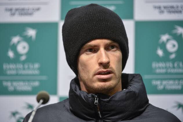 - GENT, BELGIUM: Britain s Andy Murray pictured during a press conference PK Pressekonferenz ahead of the Davis Cup World Group final between Belgium and Great Britain, Tuesday 24 November 2015, at Flanders Expo in Gent. The final will be played from 27 to 29 November 2015 in Gent Flanders Expo. DIRKxWAEM  x04745074x