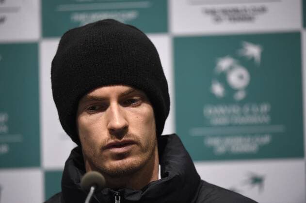 Tennis, Davis Cup Finale in Belgien - PK Großbritannien Andy Murray of Great Britain TENNIS : Grande Bretagne - Conference de Presse - Coupe Davis - Gand - 24 11 2015 PhotoNews Panoramic 