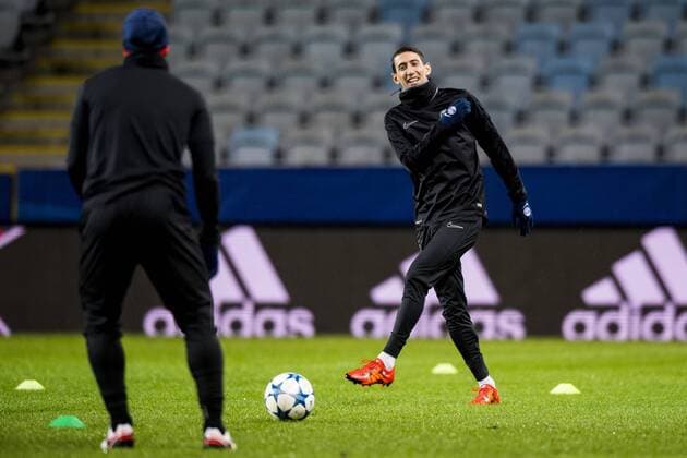 Fußball, Champions League, Paris St. Germain Training 151124 PSG:s Angel Di Maria under en träning inför fotbollsmatchen i Champions League den 24 november 2015 i Malmö.  Copyright: PETTERxARVIDSON BB151124PA113