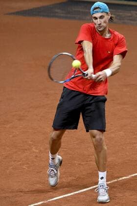 - GENT, BELGIUM: Belgian Ruben Bemelmans pictured during a training practice ahead of the Davis Cup World Group final between Belgium and Great Britain, Wednesday 25 November 2015, at Flanders Expo in Gent. The final will be played from 27 to 29 November 2015 in Gent Flanders Expo. DIRKxWAEM  x04745714x