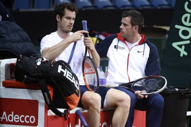 - GENT, BELGIUM: Britain s Andy Murray and Leon Smith pictured during a training practice ahead of the Davis Cup World Group final between Belgium and Great Britain, Wednesday 25 November 2015, at Flanders Expo in Gent. The final will be played from 27 to 29 November 2015 in Gent Flanders Expo. DIRKxWAEM  x04745934x