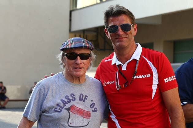 Abu Dhabi Grand Prix, UAE 26 - 29 November 2015 26.11.2015 - Sir Jackie Stewart (GBR) and Graeme Lowdon (GBR) President of Marussia Virgin Racing 