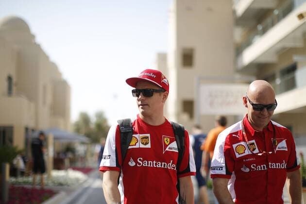 Nov. 26, 2015 - Abu Dhabi, United Arab EMirates - KIMI RAIKKONEN of Finland and Scuderia Ferrari is seen in the paddock during preparations to the 2015 Formula 1 Abu Dhabi Grand Prix at Yas Marina Circuit, in Abu Dhabi, United Arab Emirates. F1 2015 - Abu Dhabi Grand Prix - Preparations - ZUMAg147