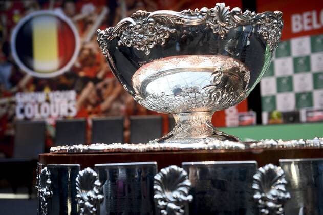 - GENT, BELGIUM: The cup for the winner during the drawing of the games ahead of the Davis Cup World Group final between Belgium and Great Britain, Thursday 26 November 2015, at Flanders Expo in Gent. The final will be played from 27 to 29 November 2015 in Gent Flanders Expo. DIRKxWAEM  x04746392x
