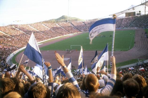 Das Münchner Olympiastadion während eines Spiels des TSV 1860 München