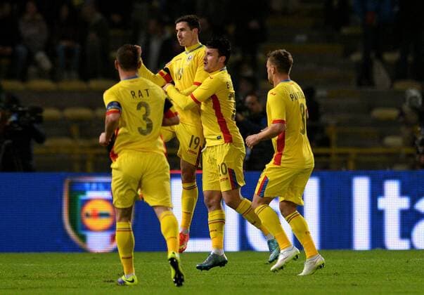 Fußball, Länderspiel, Herren, Italien - Rumänien Football - soccer: international match Länderspiel Italy - Romania, Stancu esulta dopo il gol (Hinweis: Verwendung nur in Deutschland - only Germany) xHOCHxZWEIx xItalyxPhotoxPressx 