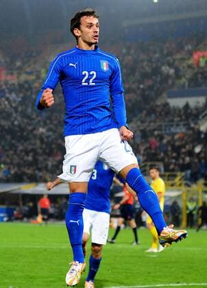 Fußball, Länderspiel, Herren, Italien - Rumänien Football - soccer: international match Länderspiel Italy - Romania, Manolo Gabbiadini esulta dopo il gol (Hinweis: Verwendung nur in Deutschland - only Germany) xHOCHxZWEIx xItalyxPhotoxPressx 